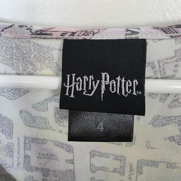Harry Potter Watercolor Pastel Marauder's Map Babydoll Mini Dress Size 4X - Picture 6 of 12